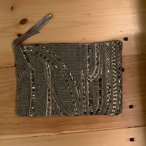 Roberta Roller Rabbit Leather/Beaded Clutch